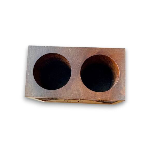 Vintage Lasercraft Wood Double Pen Pencil Holder Lasered Sailboat Nautical 1977 - Picture 2 of 6